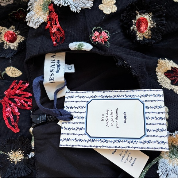 Floral Appliqué High Neck Midi Dress - Picture 7 of 8